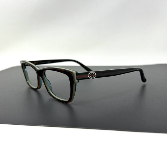 Gucci Eyeglasses GG 3562 LA2 Havana on Green Cat Eye Frame Italy 53[]14 140 - Picture 1 of 13